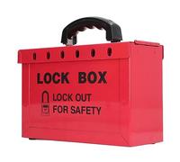 Cassetta di Sicurezza Portatile per Gruppi di Tagout, Cassetta di Sicurezza per Gruppi di Lockout Calibro 13, Design con Fori Visibili, Impugnatura Ergonomica in Metallo,