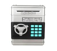 Cassetta di sicurezza Salvadanaio elettronico Password Safe Box Salvadanai for bambini Monete digitali Risparmio di denaro Cassetta di sicurezza Bancomat Regali for bambini(Silvery)