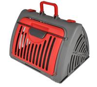 Cassetta di trasporto pieghevole in plastica, 46 x 35 x H33 cm, antracite, rosso