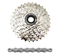 Cassetta e catena (pack) 8v. sunrace m66 11-32 mtb per shimano-sram nichel con c