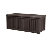 Cassetta effetto legno per terrazza, cusciniera XXL Keter Rockwood 570L marrone