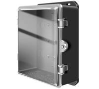 Cassetta Elettrica, ABS Scatola Derivazione Stagna, Guarnizione Ermetica | Waterproof Junction Box, Transparent Door, Wall Mount, Lockable Latch, Indoor Outdoor Use(Black,19x25x10cm/7.5x10x4in)