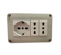 Cassetta elettrica pronta all'uso per interni IP40 presa 1 Schuko + 2 Bipasso