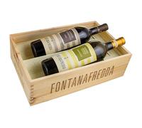 Cassetta Fontanafredda "Piemonte" con Nebbiolo Ebbio e Arneis Pradalupo, 2 bottiglie da 0,75 ℓ, Cassetta di legno