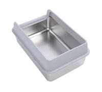 Cassetta Igienica per Gatti e Conigli in Acciaio Inossidabile, Lettiera Chiusa con Paletta, Lettiera per Gatti in Metallo Facile da Pulire con Paletta per Gatti (Lunghezza 30