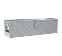 Cassetta in alluminio 80,5 × 22 × 22 cm, argento, richiudibile con 2 chiavi, leggera e antiruggine, ideale come cassetta degli attrezzi e sistema di conservazione per officina, garage, casa