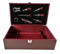 cassetta in legno per 2 bottiglie di vino con accessori sommelier degustazione a