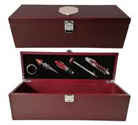 cassetta in legno per bottiglia di vino con accessori sommelier degustazione apr