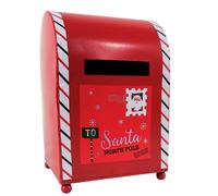Cassetta Lettere di Babbo Natale Buca Postale Natalizia Metallo Apertura 20x14cm
