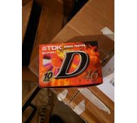 CASSETTA MUSICA NASTRO AUDIO ROSSA TDK D46 - 46 MIn 10 Pezzi Cartone Non Aperto