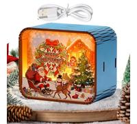 Cassetta Musicale di Natale in Legno Da Collezione A Molla Per Le Feste | Cassetta Musicale Di Babbo Natale Da Scrivania per Ragazzi Ragazze Adulti Giovani Famiglia Donne Uomini UN