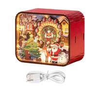 Cassetta Musicale di Natale in Legno Da Collezione A Molla Per Le Feste | Cassetta Musicale Di Babbo Natale Da Scrivania per Ragazzi Ragazze Adulti Giovani Famiglia Donne Uomini D