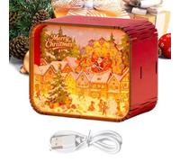 Cassetta Musicale di Natale in Legno Da Collezione A Molla Per Le Feste | Cassetta Musicale Di Babbo Natale Da Scrivania per Ragazzi Ragazze Adulti Giovani Famiglia Donne Uomini B
