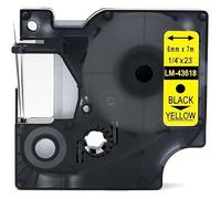 CASSETTA NASTRO D43618 6mmX7m GIALLO COMPATIBILE PER DYMO-500TS, 1000 Eletronic labelling ETICHETTE D43618 S0720790