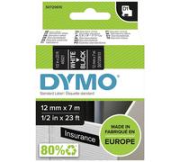 Cassetta nastro DYMO D1 45021 Colore Nastro: Nero Colore carattere:Bianco 12 mm