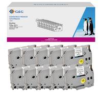 Cassetta nastro G&G 5T221-10TD Compatibile sostituisce Brother TZe-221 Colore