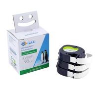 Cassetta nastro Kit da 3 G&G BM-D-G-91221-3 Compatibile sostituisce DYMO 91221