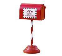 Cassetta Natalizia in Ferro Rossa da Tavolo per Lettere a Santa Claus | Design Vintage Classico, Decorazione per Mensola e Tavolo, per Piccoli Doni e Allestimenti Festivi