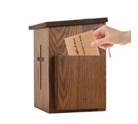 Cassetta Offerte Da Chiesa - In Legno da Parete | Cassetta delle Offerte da Chiesa con Lucchetto | Per Parrocchia Santuario Funerali Decime Eventi Religiosi Servizio Religioso Raccolta Fondi