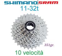 cassetta pacco pignoni bici corsa 11-32t shimano ruota libera 10 velocità 10v