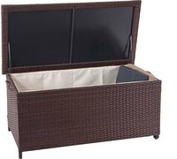 Cassetta per cuscini in poly-rattan HWC-D88, cassetta per cuscini da giardino ~ Premium brown, 51x100x50cm 170l