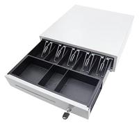 Cassetta per la cassa del supermercato, Registratori di cassa dimensioni compatte. Registro ad apertura manuale o automatica(Bianco)