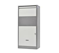 Cassetta per la consegna dei pacchi da esterno, cassetta in metallo con copertura antipioggia inclinata e cuscinetto antiurto, mobiletto per corriere di grande capacità(Large)