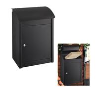 Cassetta per la consegna dei pacchi da esterno di piccole dimensioni, cassetta per la consegna dei pacchi, mobiletto portaoggetti in metallo nero impermeabile e resistente alle intemperie