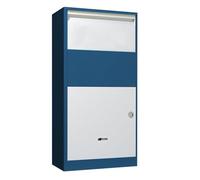 Cassetta per la consegna dei pacchi da esterno, mobiletto indipendente in metallo per corrieri con serratura a password, deposito pacchi resistente alle intemperie e antifurto(Blue)