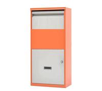 Cassetta per la consegna dei pacchi da esterno, mobiletto indipendente in metallo per corrieri con serratura a password, deposito pacchi resistente alle intemperie e antifurto(Orange)