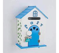 cassetta per le lettere, Cassetta postale in legno - Cassetta postale for interni Cassetta postale fissata al muro Cabina for sala consulenza psicologica creativa(Blue)