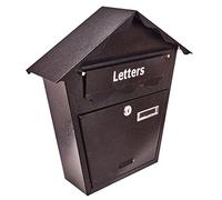 Cassetta per le lettere in acciaio, da esterno, con serratura Nero