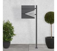 Cassetta per lettere triangolo argentato con supporto a 1 piede in acciaio