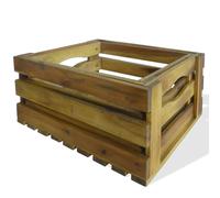 Cassetta per Mele Set 2 pz in Legno Massello di Acacia