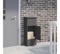 Cassetta per pacchi con porta Nero 44,5 x 29 x 110,5 cm Acciaio