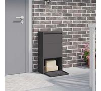 Cassetta per pacchi con porta Nero 44 x 22 x 82 cm Acciaio
