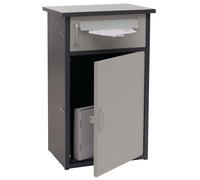 Cassetta per pacchi HWC-O51, cassetta postale portalettere, 2 scomparti, acciaio 78x49x38cm - grigio scuro/grigio chiaro