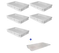CASSETTA PIZZA CHIUSA Sovrapponibile 60 x 40cm x h 7cm+Coperchio OMAGGIO - pz 5