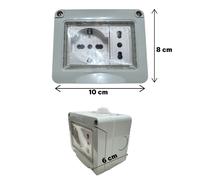 Cassetta Placca Stagno Da Esterno 2 Posti Con Presa Shuko e Bipasso IP5