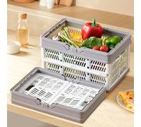 Cassetta Plastica Pieghevoli, Cassette Plastica con Maniglia, Scatola Portaoggetti Pieghevole, Cesto di Stoccaggio Pieghevole, Cestini Portaoggetti per Cucina, Bagno, Ufficio(30x20x15cm,Beige)