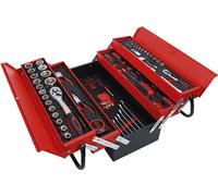 CASSETTA PORTA ATTREZZI ESTENSIBILE METALLO PORTAUTENSILI COMPLETA 86 UTENSILI