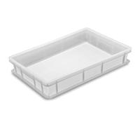 Cassetta Porta Impasti Sovrapponibile 60x40 HDPE Idonea al Contatto Alimentare Vari Colori per Anticontaminazione glutine lattosioallergie (BIANCA 60X40X10)