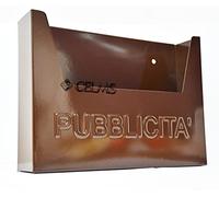CASSETTA Porta Pubblicità Per Esterno Marrone POSTALE PUBBLICITA Cestino Giornali Offerte Per Condominio Casa In Ferro Made in Italy