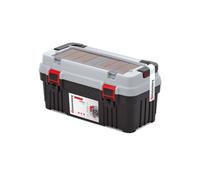 Cassetta degli attrezzi con pareti divisorie, manico ergonomico, coperchio robusto, chiusura a morsetto in ABS, 540 x 278 x 269 mm (lunghezza x larghezza x altezza)