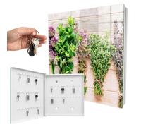 Cassetta portachiavi 30x30 cm Erbe aromatiche verdi Porta Sinistra Bianco