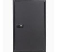 Cassetta portachiavi da parete con codice di sicurezza per organizzare le chiavi ed etichette colorate, 48 ganci per chiavi, 30 x 10 x 46 cm, nero (serratura a chiave)