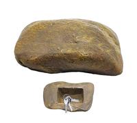 Cassetta Portachiavi Effetto Pietra - Nascondiglio per Chiavi da Esterno, Scatola di Conservazione, Cassaforte di Ricambio (Marrone)