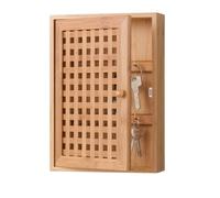 CASSETTA PORTACHIAVI IN BAMBU BEIGE DA PARETE ORGANIZER CHIAVI DESIGN NATURALE C