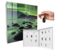 Cassetta portachiavi in metallo 30x30 cm Aurora boreale Porta Destra Bianco