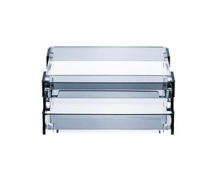 Cassetta portafrutta MINI, in materiale acrilico 15,5x14,5xh 6,5 cm , sovrapponibile in acrilico colore fumé fumè